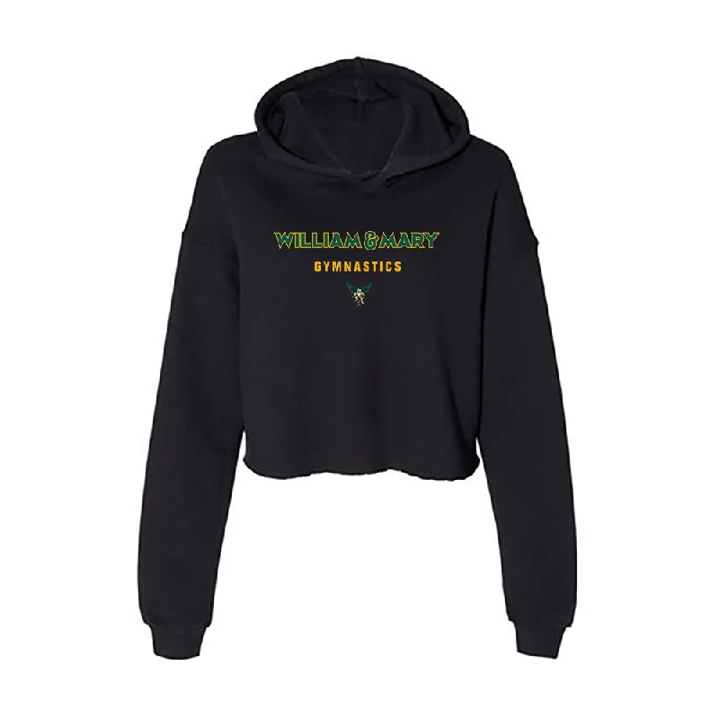 William & Mary - NCAA Women's Gymnastics : Samantha Burd - Women's Crop Fleece Hoodie Hoodie with Hem Applique Textured Unique