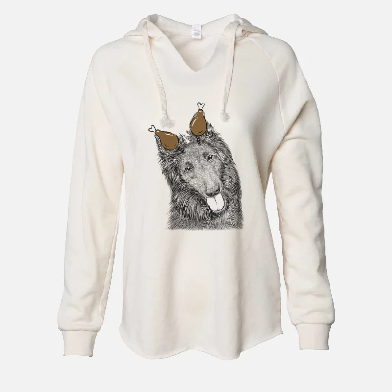 Thanksgiving Jaxx the Belgian Tervuren - Cali Wave Hooded Sweatshirt Hoodie with Frayed Bohemian Relaxed