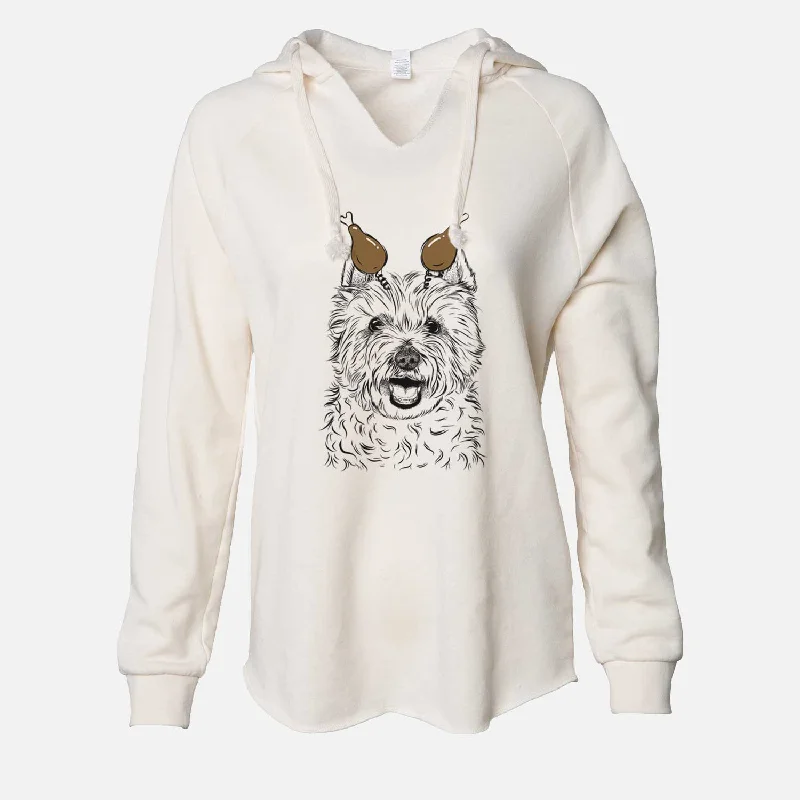 Thanksgiving Kami the West Highland Terrier - Cali Wave Hooded Sweatshirt Hoodie with Ribbed Hem Stretchable Secure