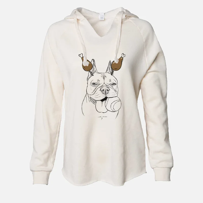 Thanksgiving Happy Franco the French Bulldog - Cali Wave Hooded Sweatshirt Hoodie with Raglan Sleeves Sporty Comfortable