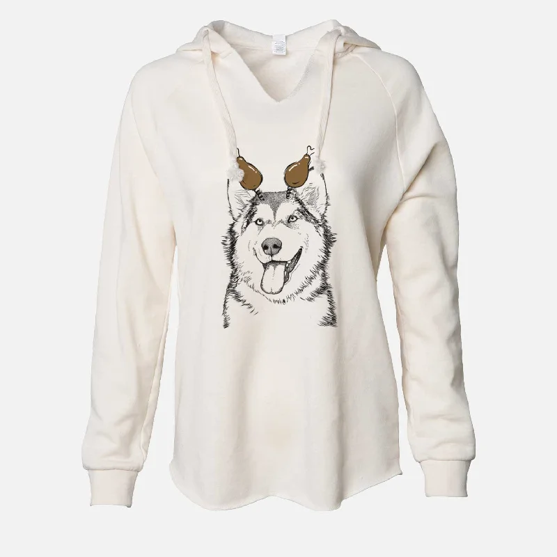 Thanksgiving Kaskae the Alaskan Malamute - Cali Wave Hooded Sweatshirt Hoodie with Logo Branding Identity