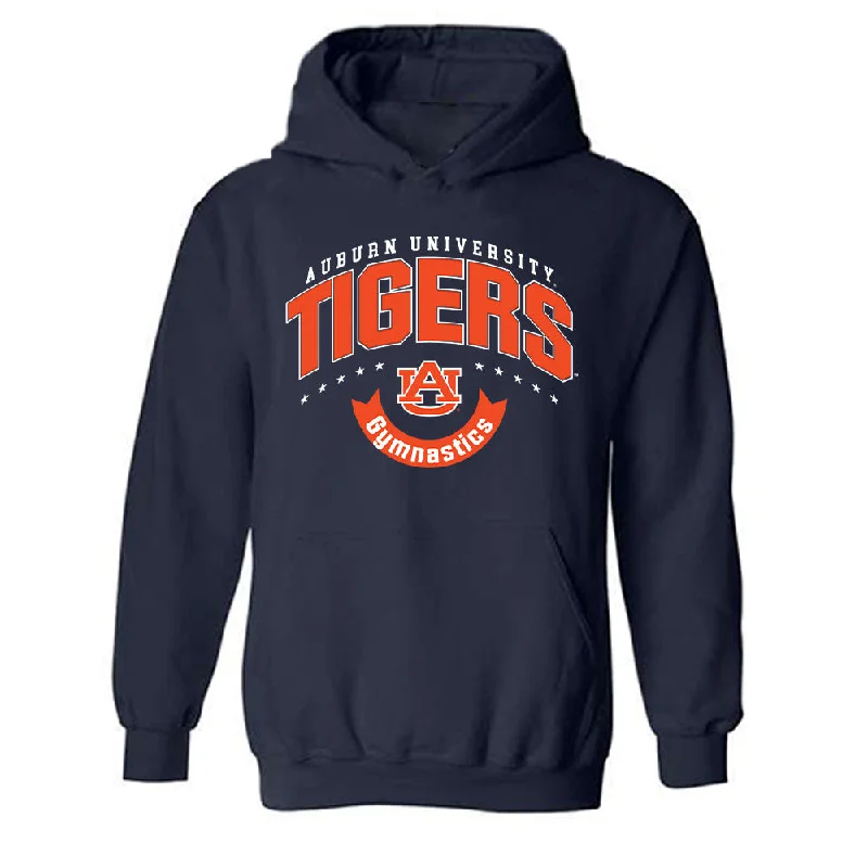 Auburn - NCAA Women's Gymnastics : Anna Hill - Generic Shersey Hooded Sweatshirt Hoodie with Mock Neck Collared Structured