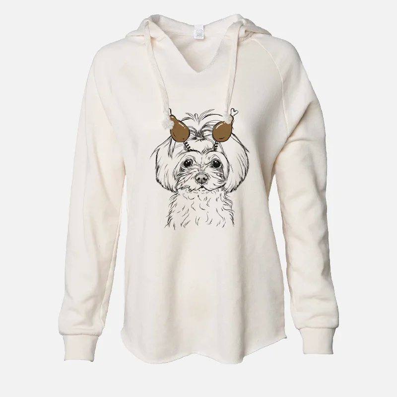 Thanksgiving Ellie the Maltese - Cali Wave Hooded Sweatshirt Hoodie with Print Artistic Unique