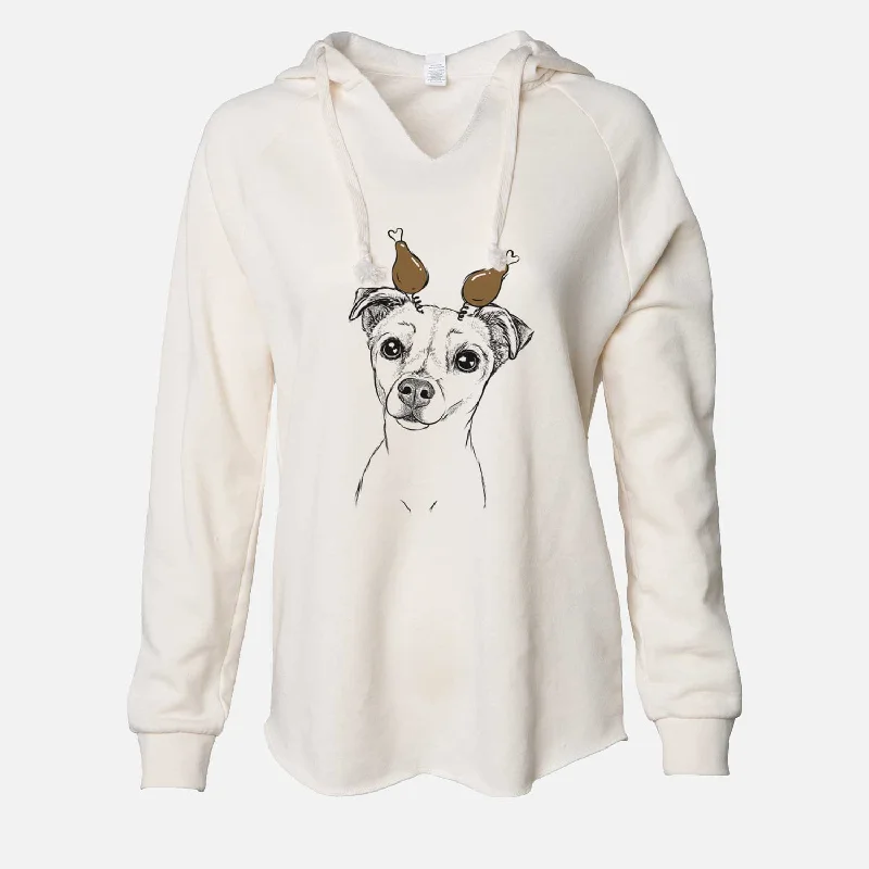 Thanksgiving Izzy the Chiweenie - Cali Wave Hooded Sweatshirt Hoodie with Puffed Sleeves Voluminous Trendy