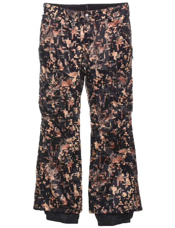 Pixel Print Burton Ski Trousers - W32 L30 Trousers Striped Patterned