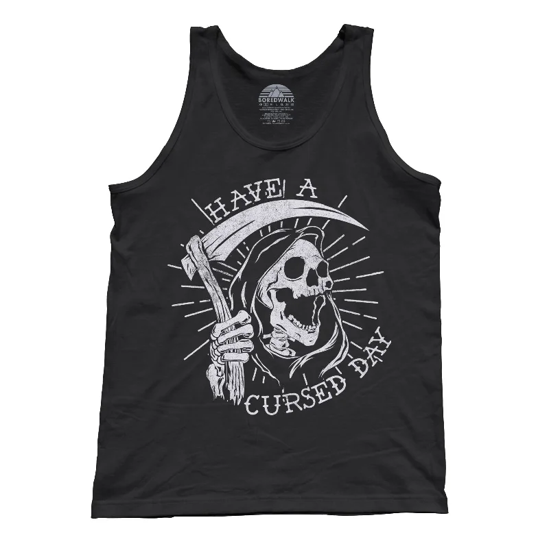 Unisex Have a Cursed Day Tank Top sage tank top