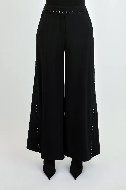 Mugler Hook and Eye Trousers in Heavy Fluid Suiting Trousers Running Lightweight