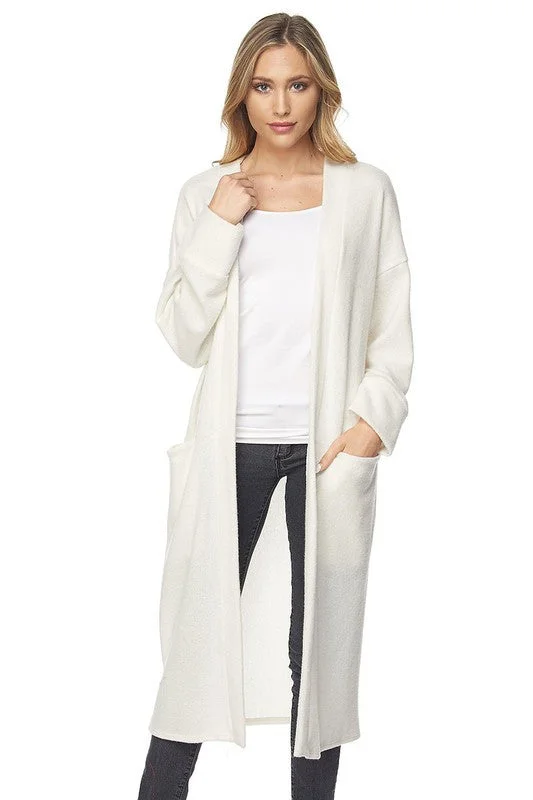 Brushed Coat W/ Pockets Fitted Loose Oversized