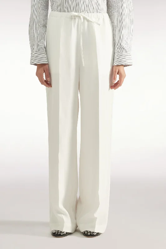 JASMIN FLAX BLEND TROUSER - WHITE Trousers Solid Black