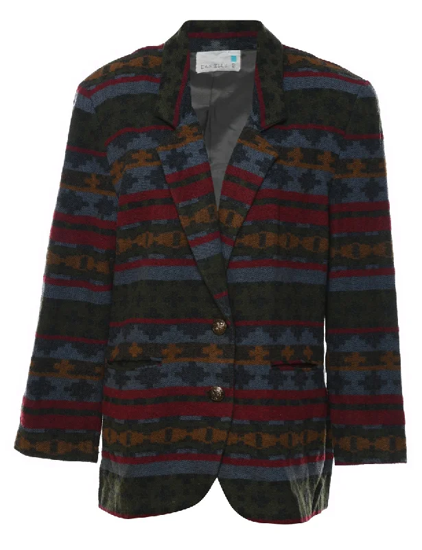 Danielle Aztec Print Multi-Colour Blazer - L Women's Fashion Blazer