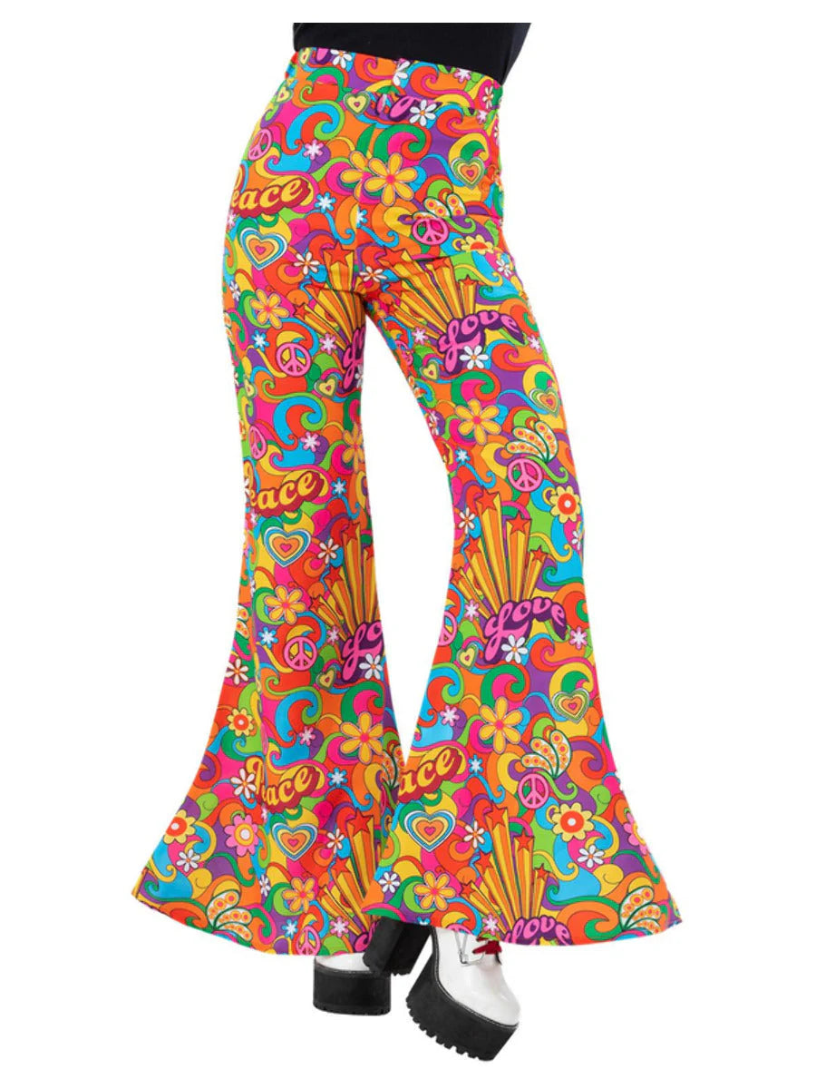 Ladies Rainbow Peace Flared Trousers Trousers Essential Wardrobe