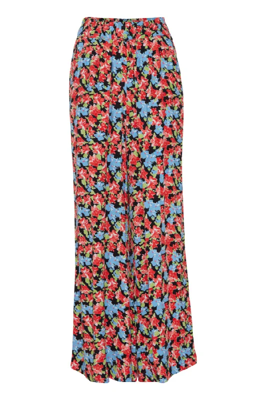 Rosalie Trousers Multi Flower Trousers High Rise Slim Fit