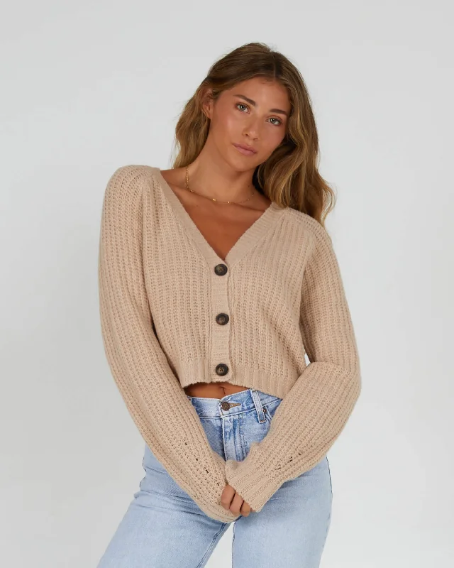 Lighthouse Cardigan - Oatmeal Open Front Closed Front Wrap Front