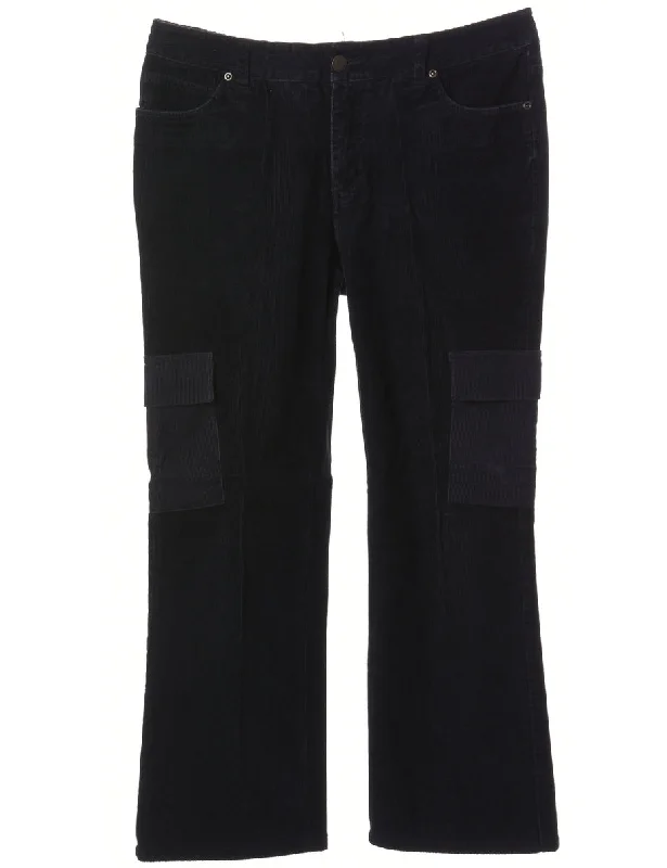 Reworked Pocket Side Corduroy Trouser - W31 Trousers Palazzo Wide Leg