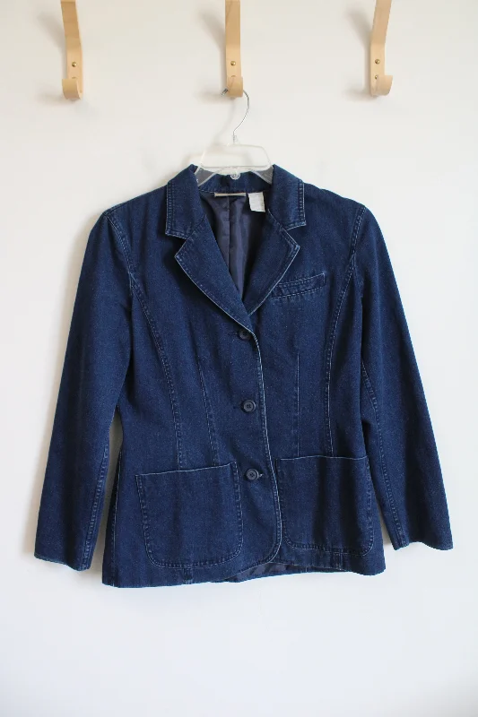 Liz Claiborne Denim Blazer | 6 (SM) Silk Women's Blazer