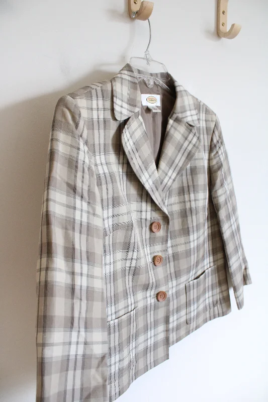 Talbots Tan Plaid Blazer | 4 Women's Stripe Blazer