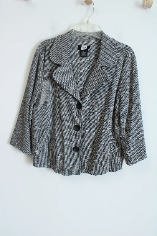 Studio 1940 Black White Lightweight Blazer | XL Women's Travel Jacket