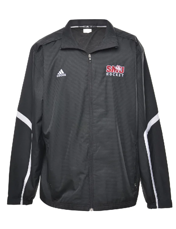 Adidas Black SMU Hockey Jacket - XL Zippered Jacket Buttoned Jacket Snapped Jacket