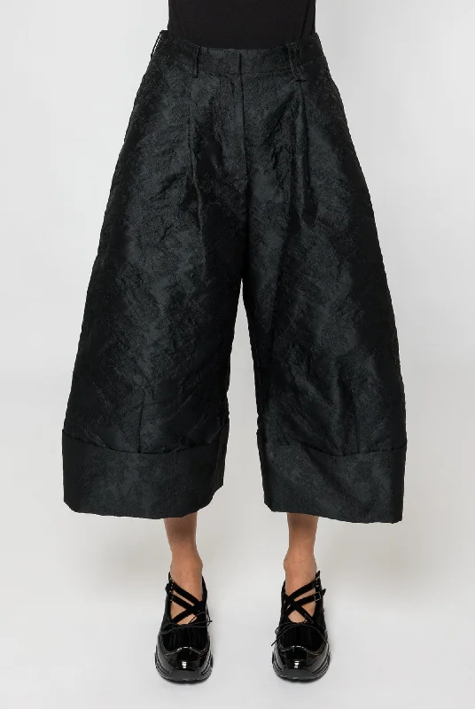 Simone Rocha Sculpted Cropped Wide Leg Trousers Trousers Plaid Checkered