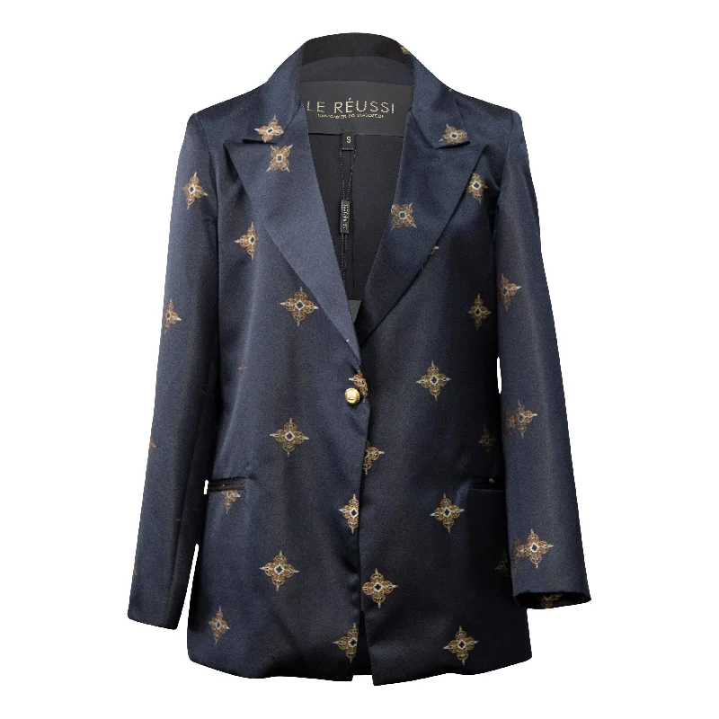 Standout Black and Gold Blazer Women's Elegant Suit