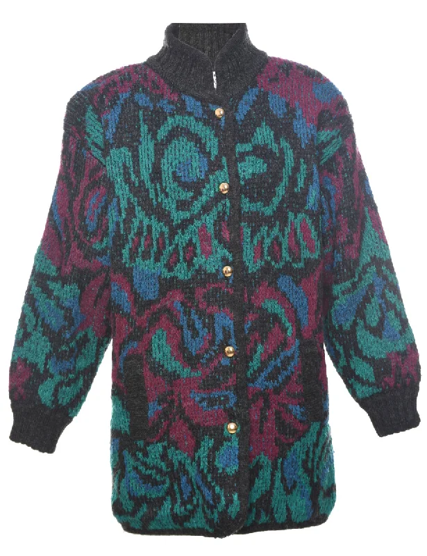 Multi-colour Cardigan - XL Iron Safe Non-Iron Wrinkle Free