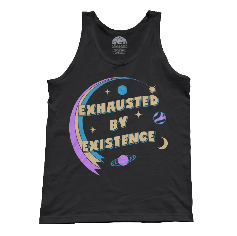 Unisex Exhausted By Existence Tank Top soft pink tank