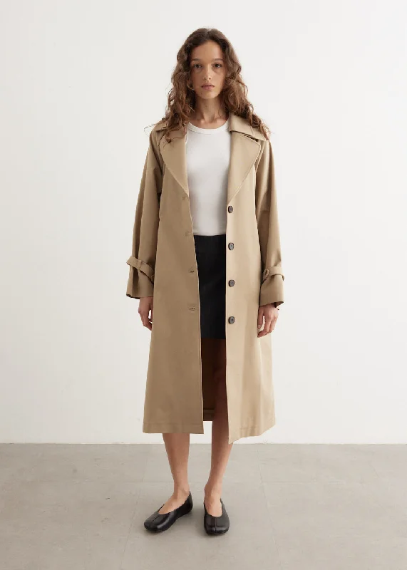 Wanderer Trench Coat Elasticated Drawstring Belted