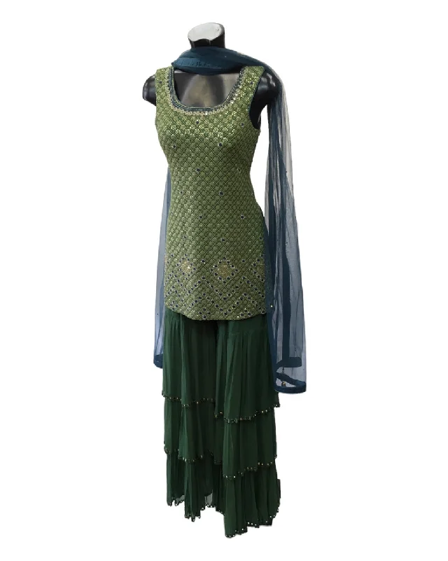 Green - Fully Embroidered Trousers  Suit - UK Stock - 24h Dispatch - ZC2314  CP 0323 Trousers Low Rise Relaxed