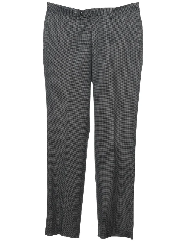 Ralph Lauren Black & Grey Trousers - W36 L35 Trousers Satin Smooth