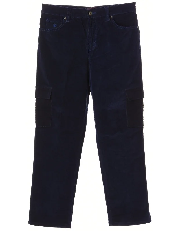 Reworked Pocket Side Corduroy Trouser - W32 Trousers Harem Relaxed Fit