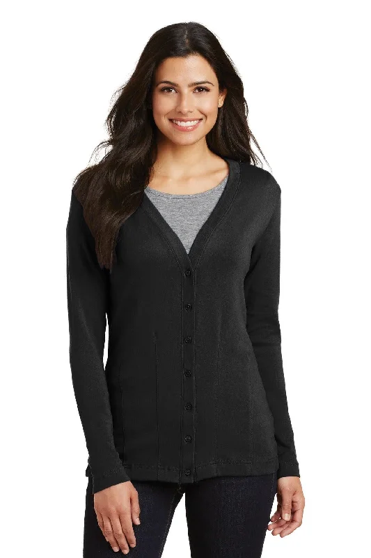 Port Authority Ladies Modern Stretch Cotton Cardigan. L515 Stretchy Elastic Breathable