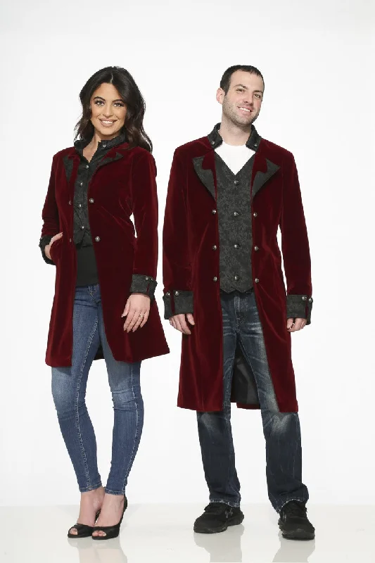 Burgundy Velvet Coat (Adult) Appliqued Beaded Sequined