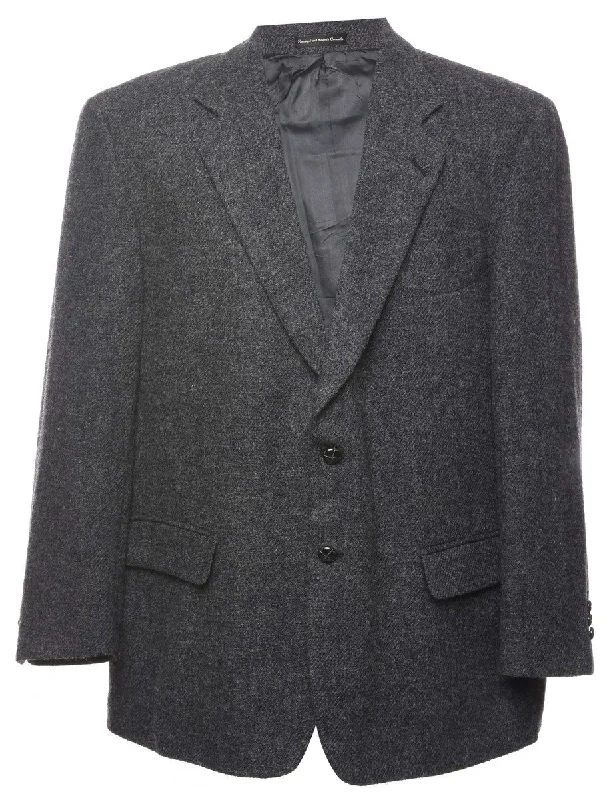 Harris Tweed Blazer - L Women's Navy Jacket