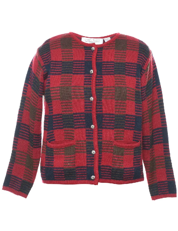 Checked Cardigan - S Sequined Glittery Shiny