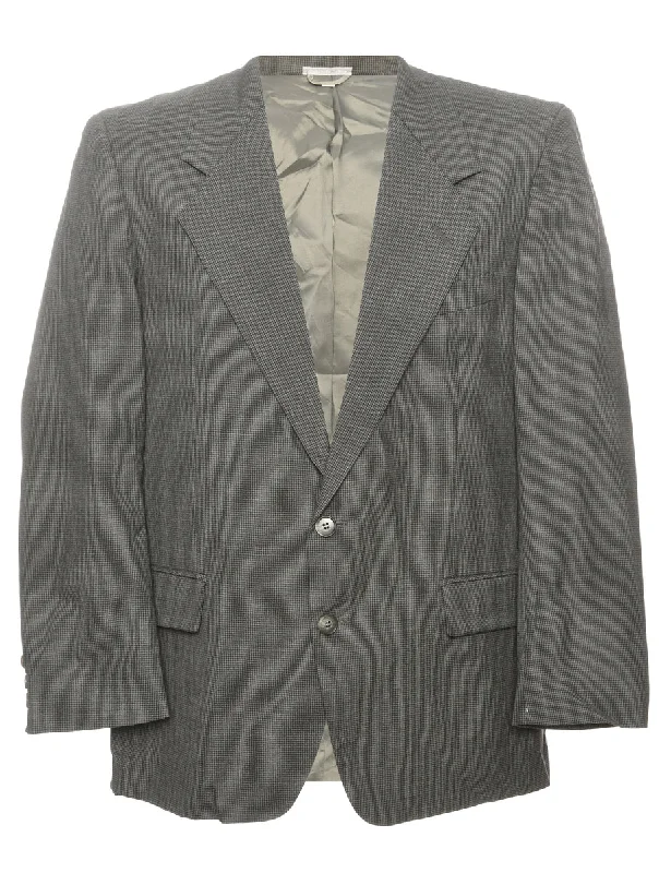 Houndstooth Dark Grey Blazer - M Women's Trench Blazer