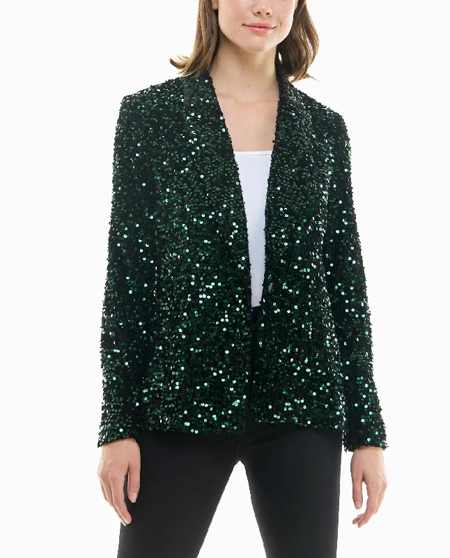 Nicole Miller Dani Velvet Sequin Jacket Satin Jacket Silk Jacket Chiffon Jacket