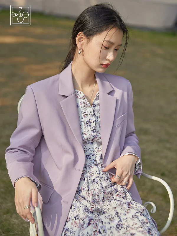 ZIQIAO Japanese Suit Collar Regular Sleeve Colorful Blazers Straight Casual Office Lady Solid Single Breasted Spring Suit Women's Elegant Suit