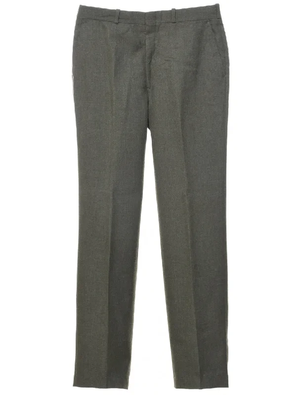 Olive Green Trousers - W31 L32 Trousers Formal Black