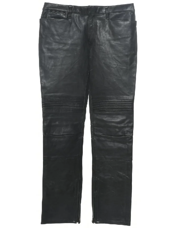 Ralph Lauren Leather Trousers - W34 L34 Trousers Hiking Durable