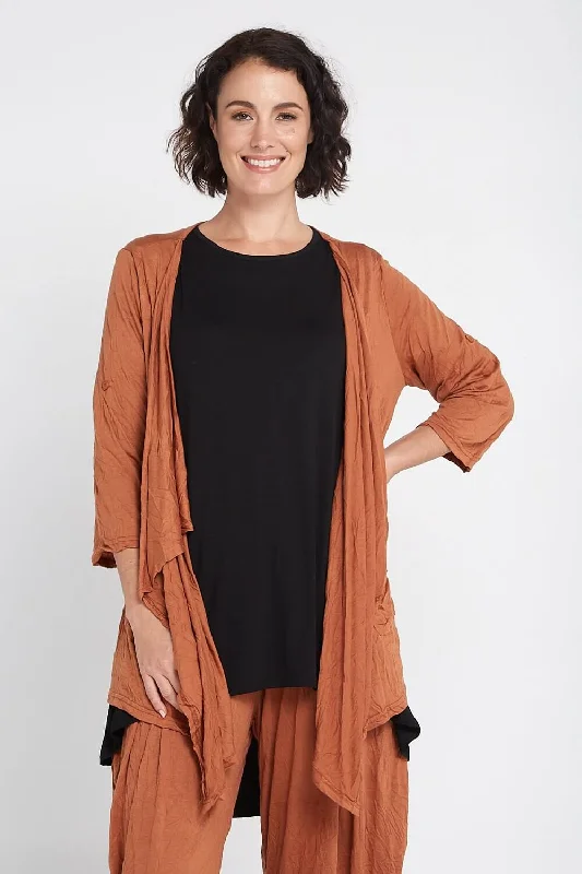 Teegan Crush Cardigan - Tan Casual Formal Business