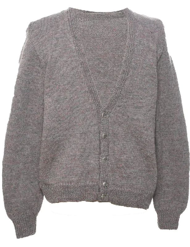 Button Through Cardigan - L Wool Fabric Cashmere Fabric Tweed Fabric