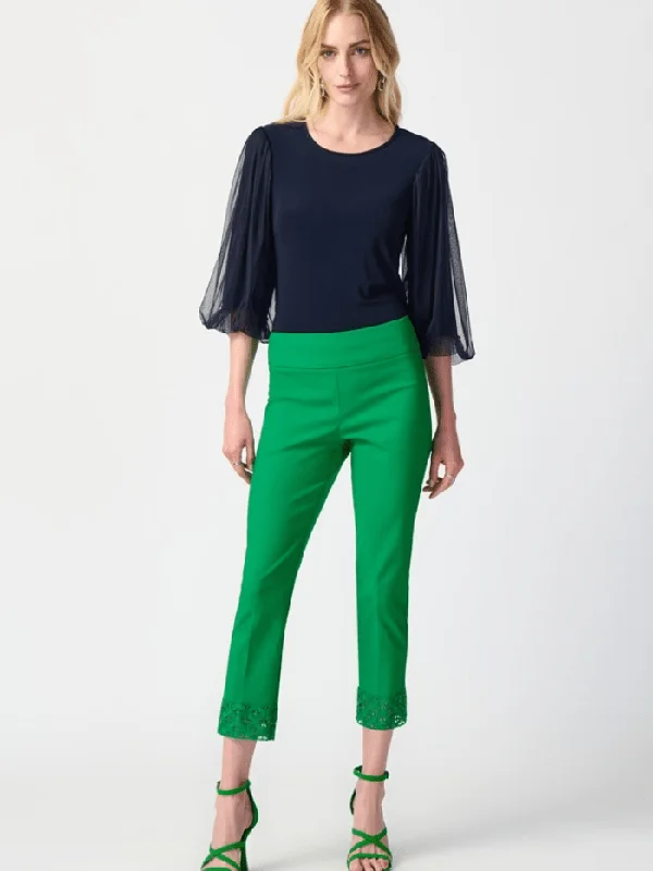 Joseph Ribkoff Crop Pull On Trousers In Island Green 241102 Col 4203 Trousers New Arrival