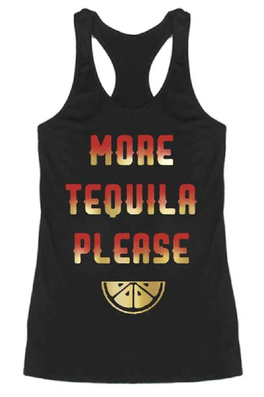 More Tequila Racerback Tank Top (Black) bold tank top