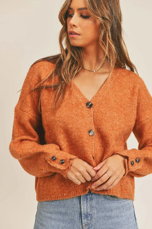 Hazel Blues® |  MABLE Long Sleeve Button Down Sweater Cardigan Velvet Chenille Corduroy