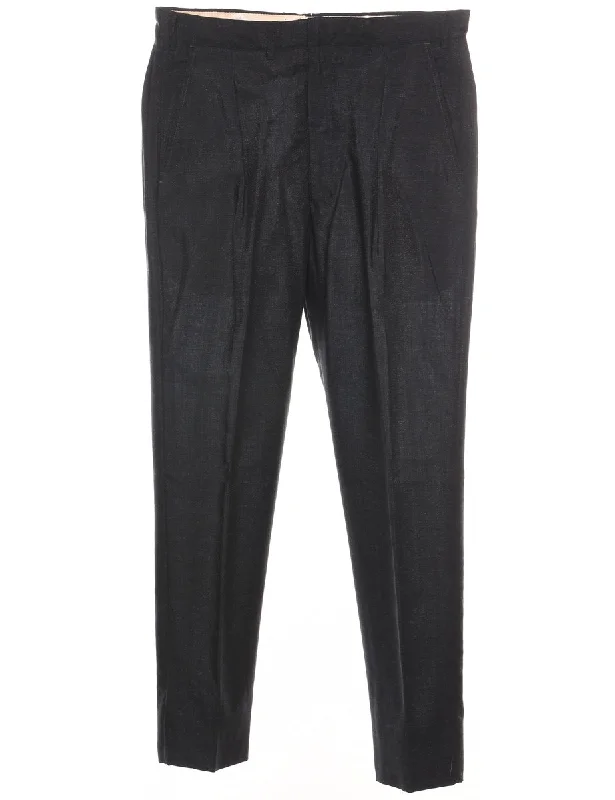 Navy Trousers - W32 L29 Trousers Tapered Slim Fit