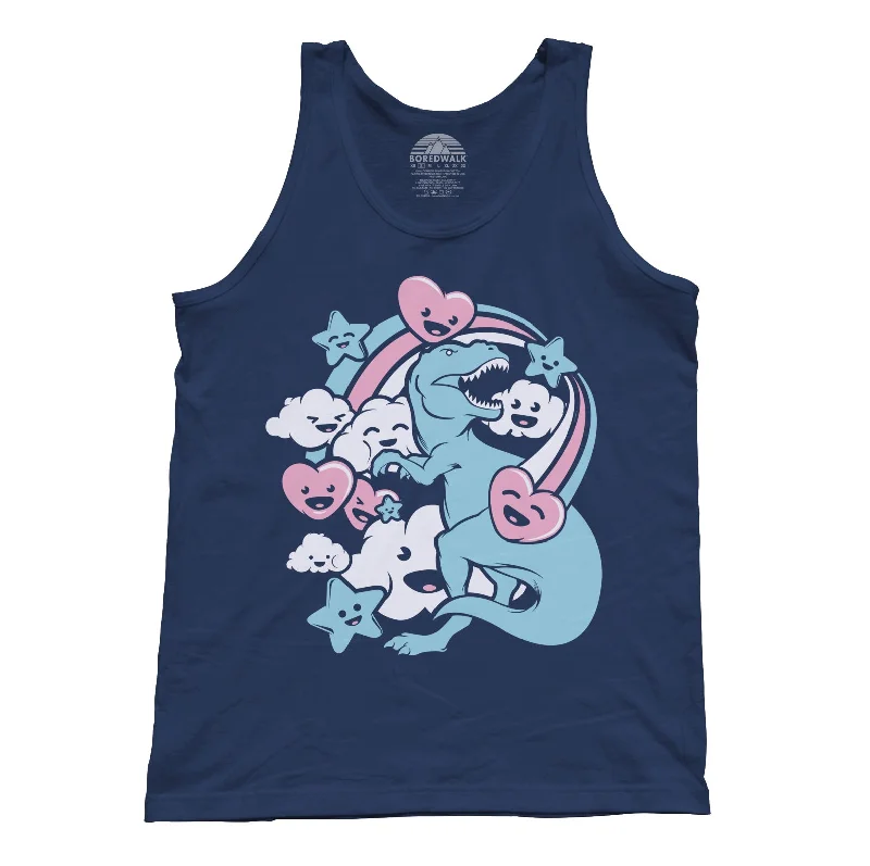 Unisex T-Rex Kawaii Adventure Tank Top - By Ex-Boyfriend teal tank top