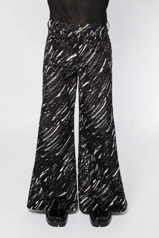 Marni Textured Print Trousers Trousers Palazzo Wide Leg