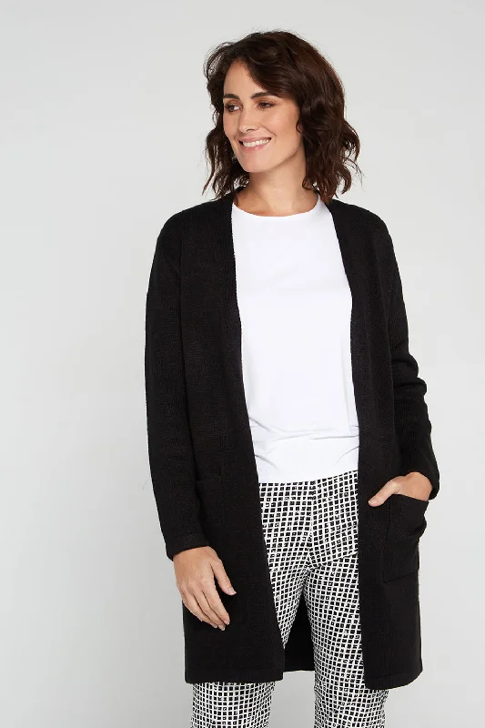 Salima Knit Cardigan - Black Elegant Classic Vintage