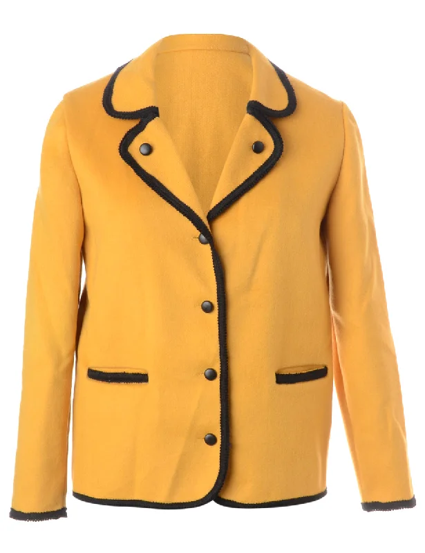 Mustard Blazer With Black Trim Women's Unique Blazer