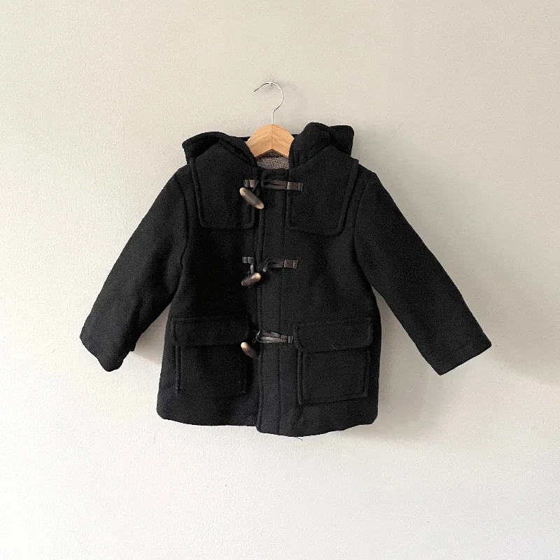 Zara / Navy wool mix duffle coat / 18-24M Vent Hem Cuff